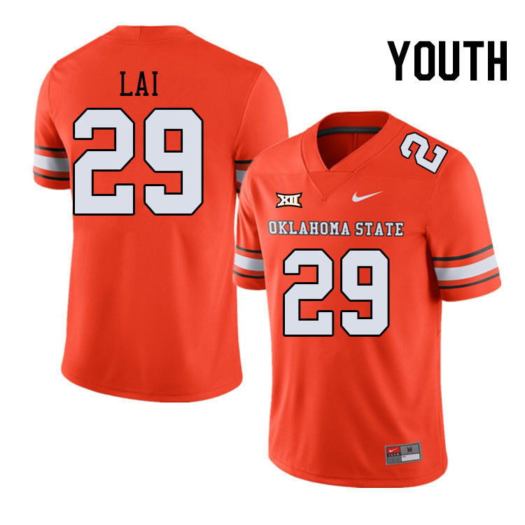 Men #29 Cooper Lai Oklahoma State Cowboys College Football Jerseys Stitched Sale-Alternate - Click Image to Close